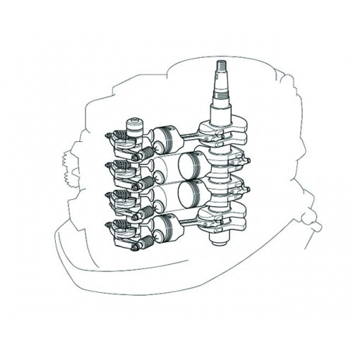 966cc Four-Cylinder Engine